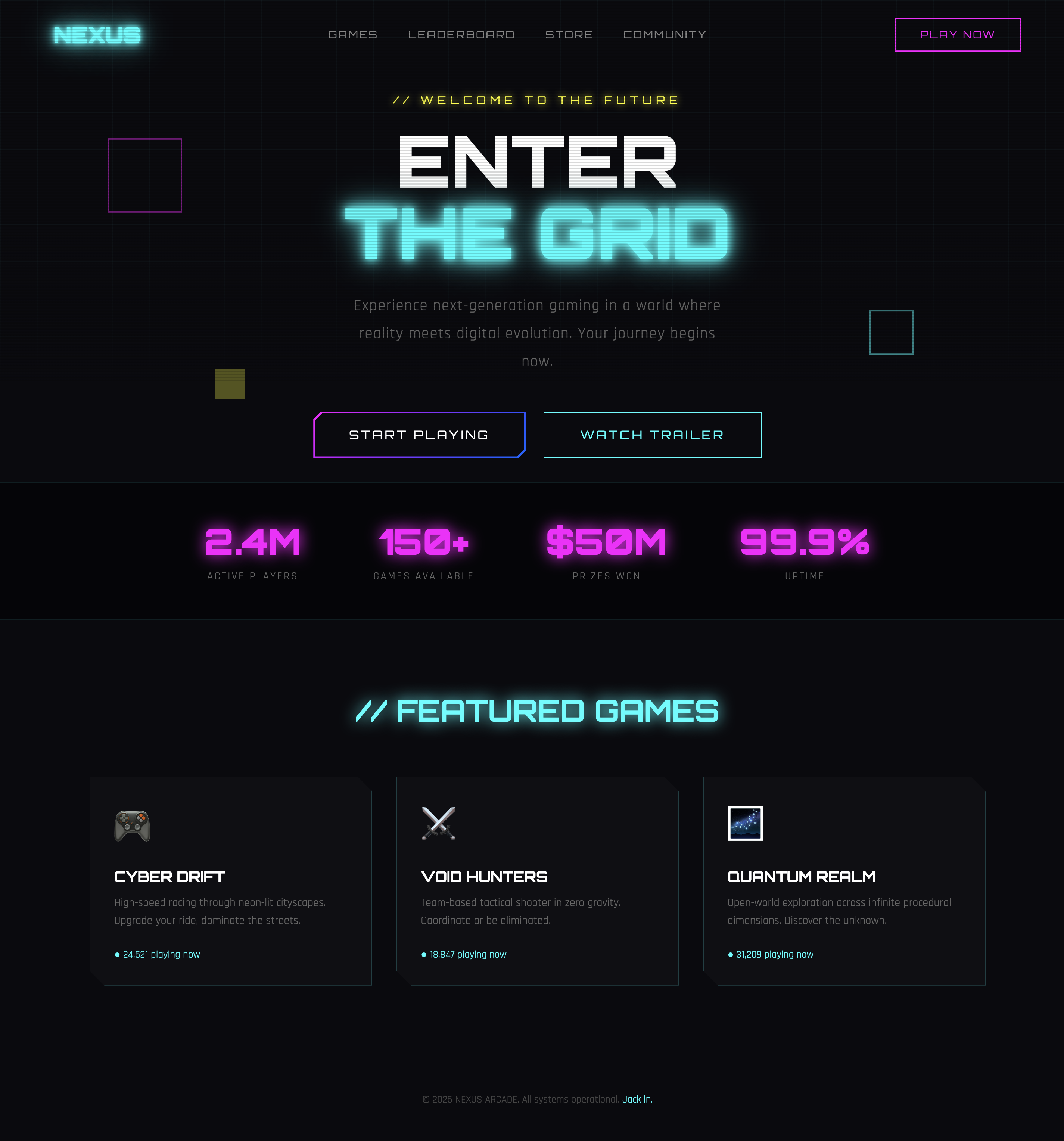 Cyberpunk themed website