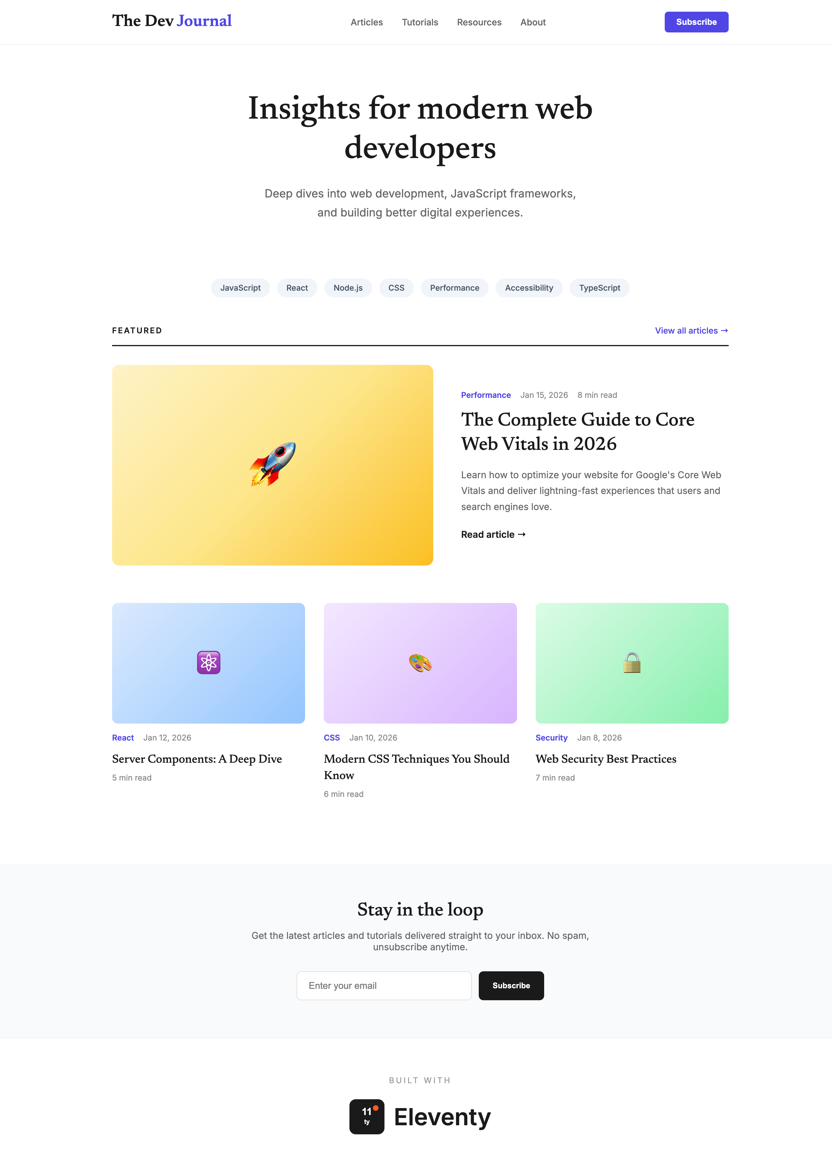 Eleventy static site example