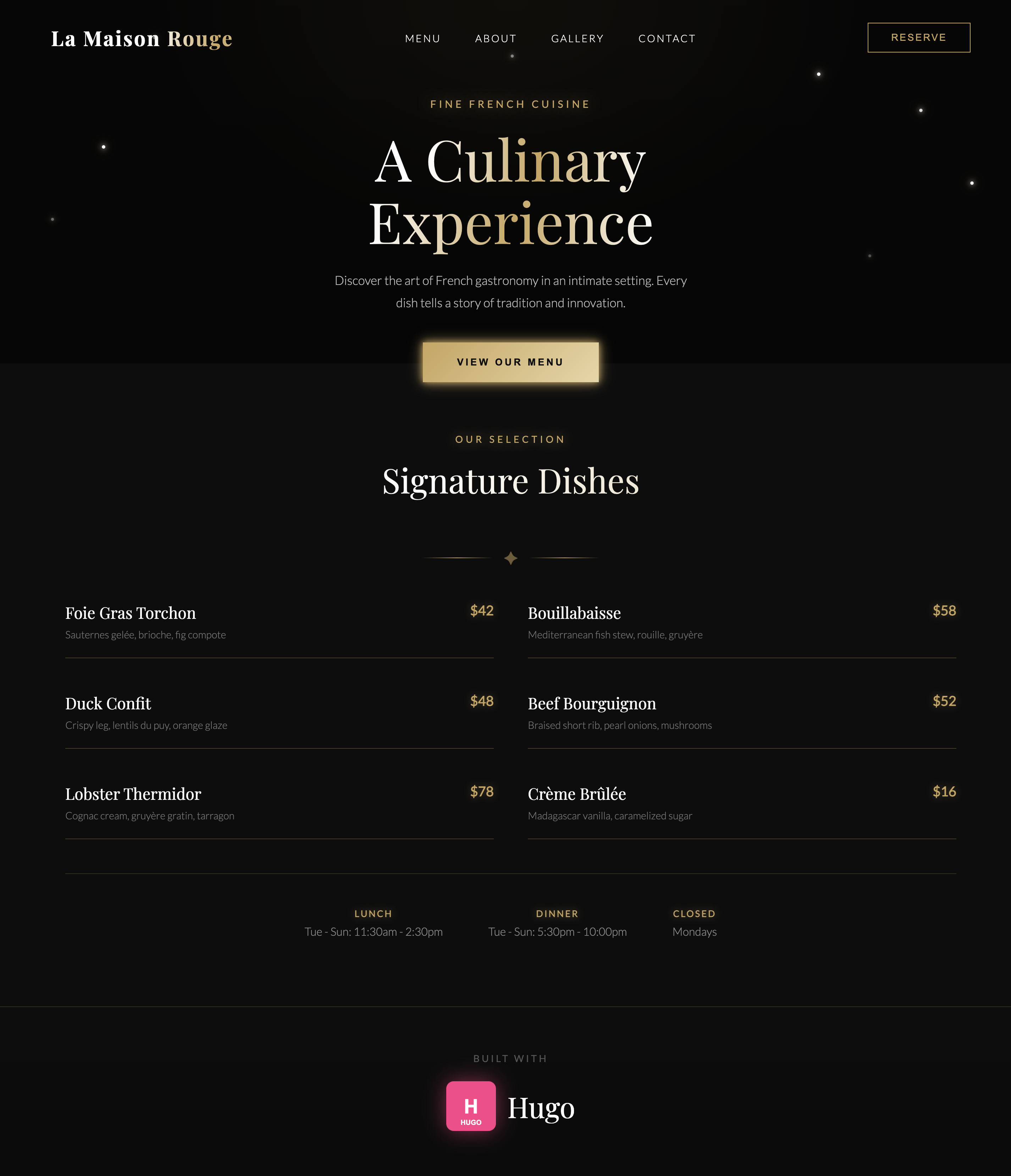 Hugo static site example