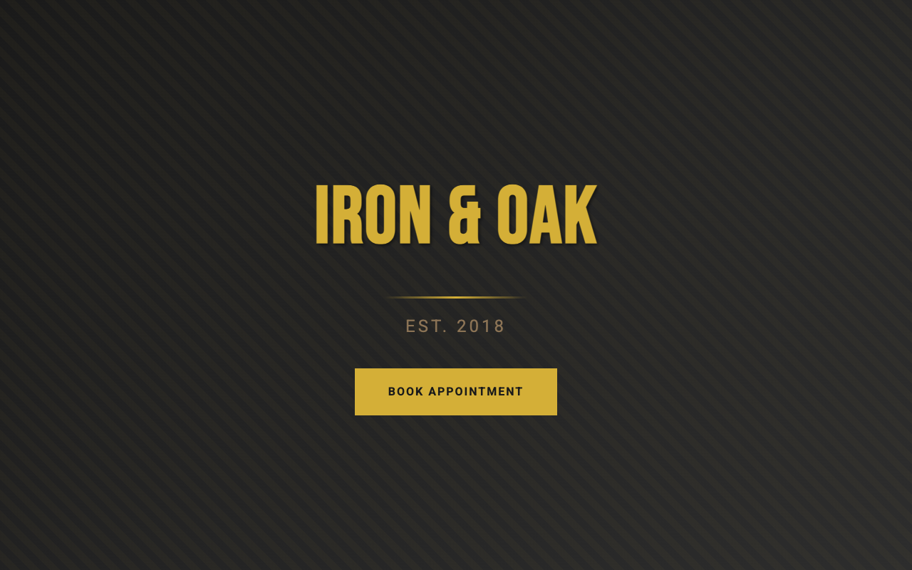 Iron & Oak Barbershop website