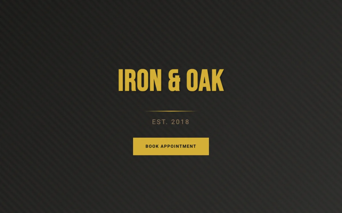 Iron & Oak Barbershop website
