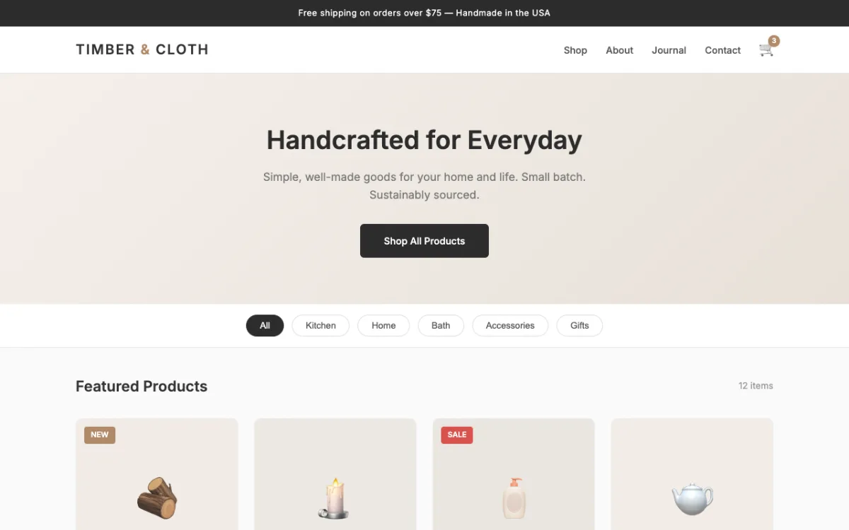 Timber & Cloth catalog store